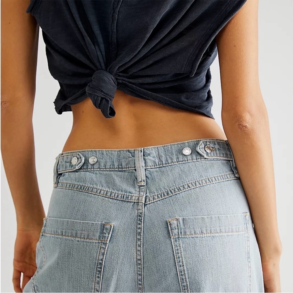 Free People We The Free Luca Super Slouch Wide Leg Trouser Jeans - Picture 7 of 9